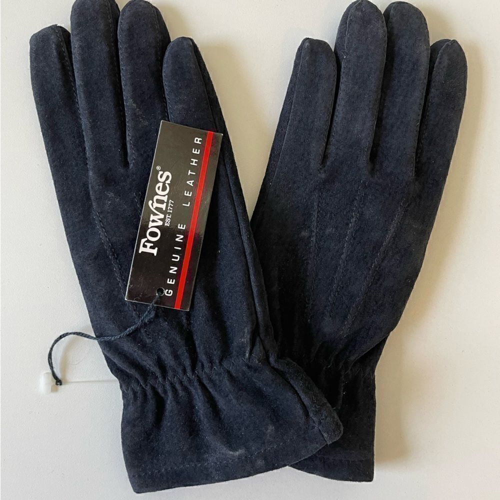 NWT Fownes Black Leather Gloves Size S
